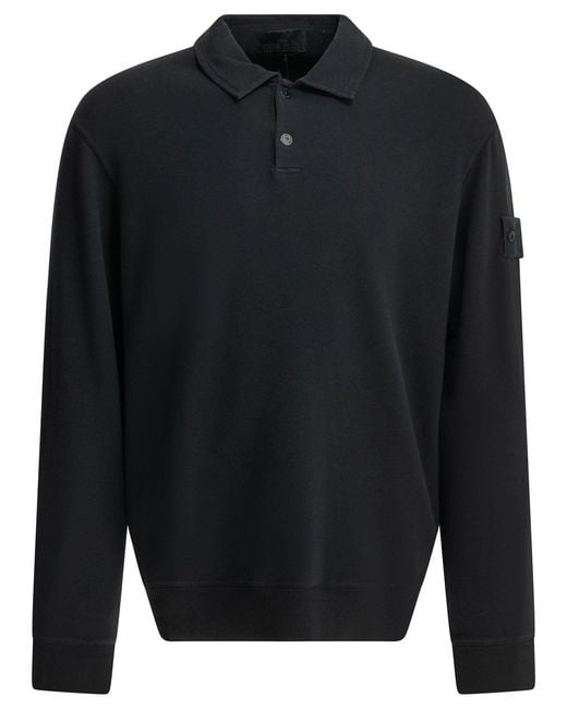 Stone Island Blue Ghost Polo Collar Sweatshirt for men