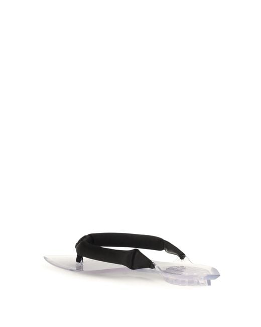 Alaïa White Flip-Flop Sandals Satin