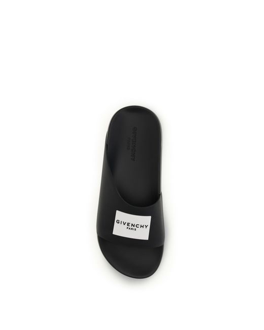 Givenchy White Rubber Logo Slippers