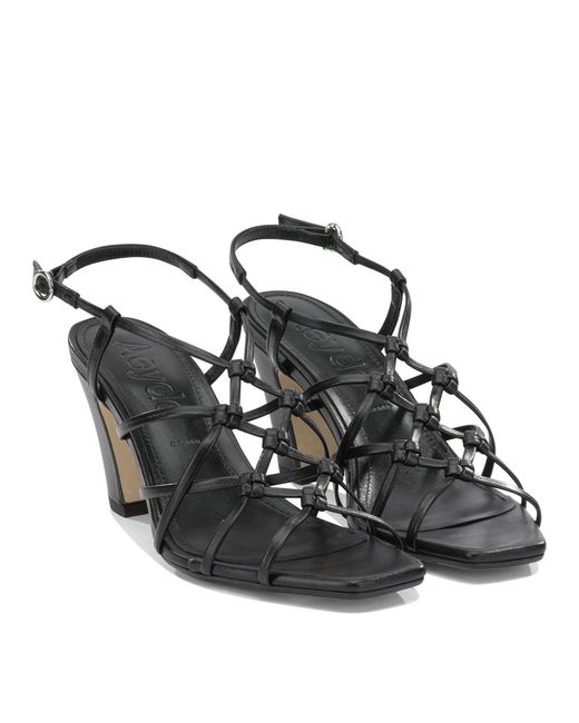 Aeyde Black "Acacia 75 Mm" Heeled Sandals