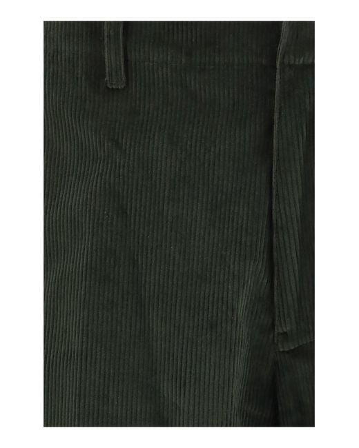 Etro Green Roma Stretch Cotton Corduroy Pants for men
