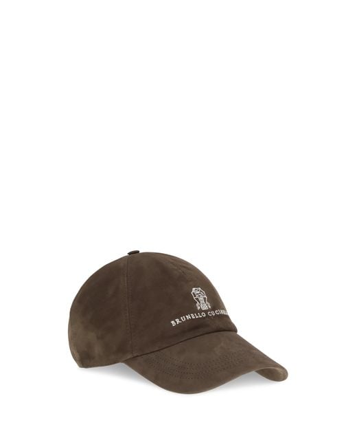 Brunello Cucinelli Brown Baseball Cap for men