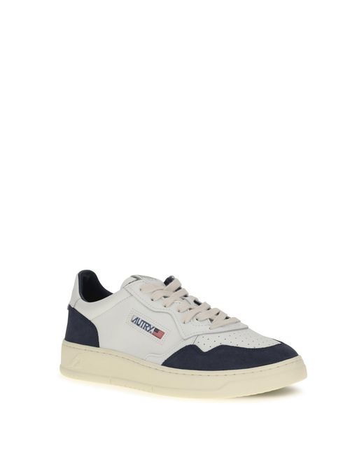 Autry White Medalist Low Sneakers/Denim for men