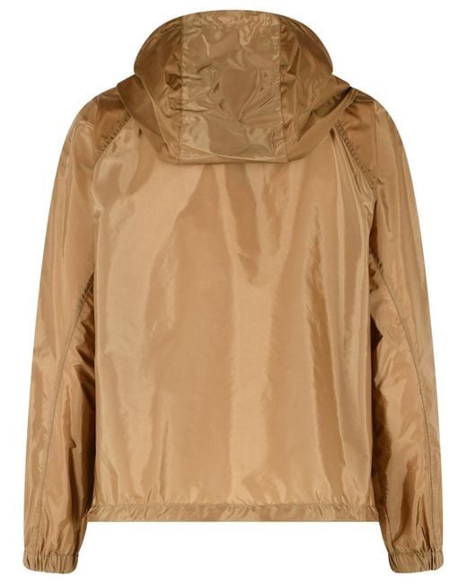 Moncler Brown 'Coquelicot' Camel Polyamide Hooded Jacket