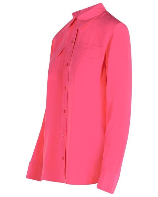 Equipment Pink Silk Shirt