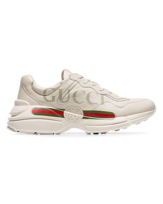 Gucci White "Rhyton" Sneakers for men