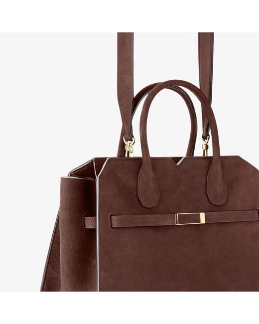 Valextra Brown "Milano Senso" Medium Handbag