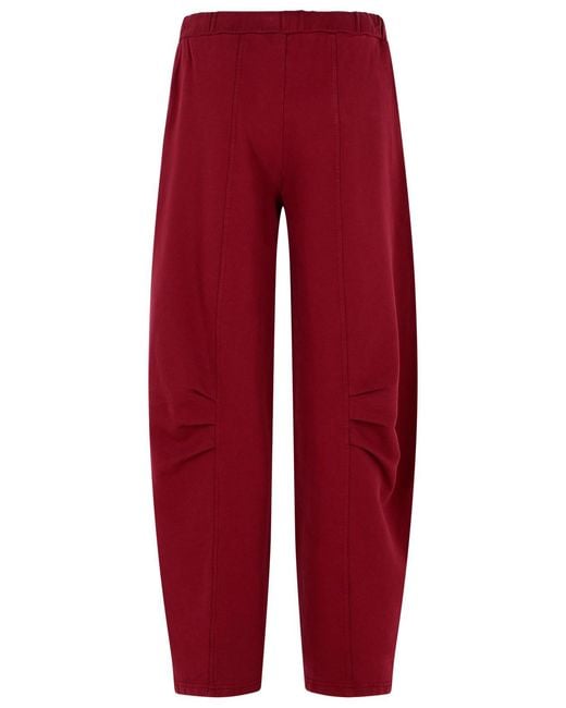 ROTATE BIRGER CHRISTENSEN Red Burgundy Cotton Pants