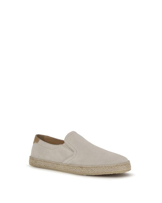 Brunello Cucinelli White Suede Sneakers for men