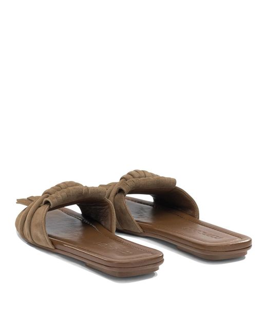 Pomme D'or Slide In Pelle Scamosciata Sandals Brown