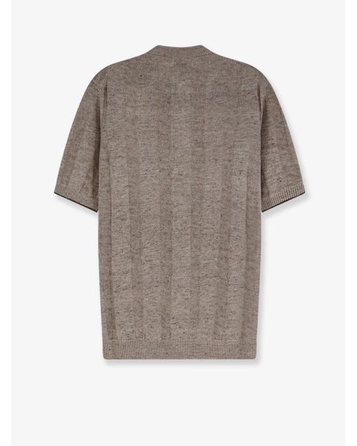 Brunello Cucinelli Gray Sweater Linen-Cotton for men