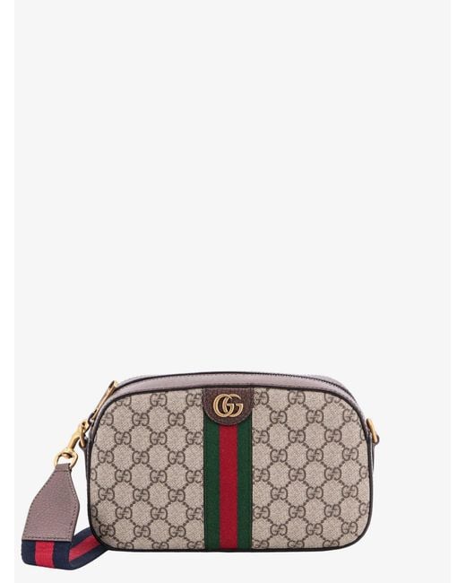 Gucci Gray Leather Closure With Zip Shoulder Bags for men