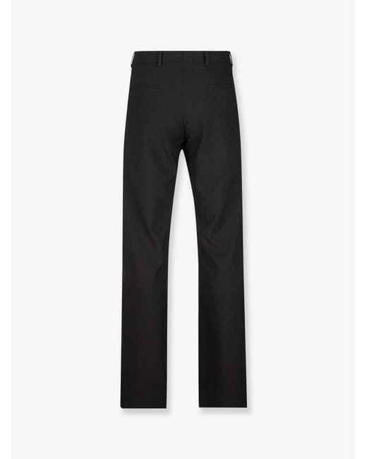Gucci Black Gg Wool Blend Trousers for men