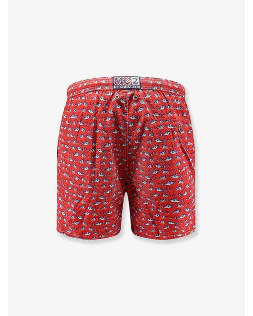 Mc2 Saint Barth Red Swim Trunks Recycled Polyester for men