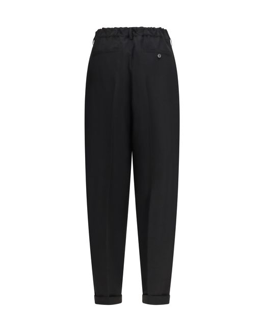 Marni Black Pleated Pants With An Elasticated Waistband for men