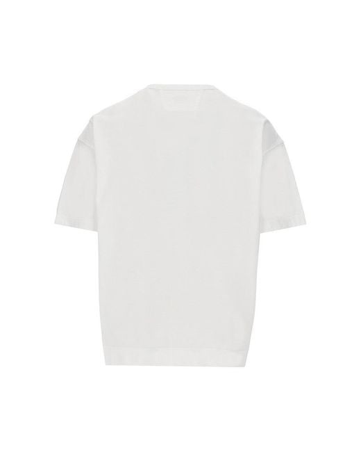 C P Company White Cotton Jersey T-Shirt for men