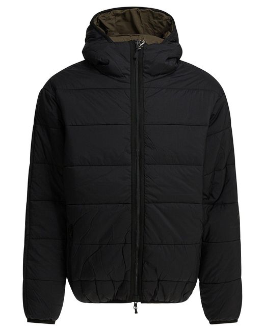 DAIWA PIER 39 Black Reversible Nylon Short Down Jacket Jackets And Coats for men