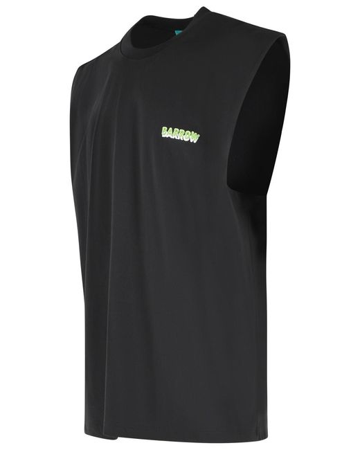 Barrow Black Cotton Tank Top for men