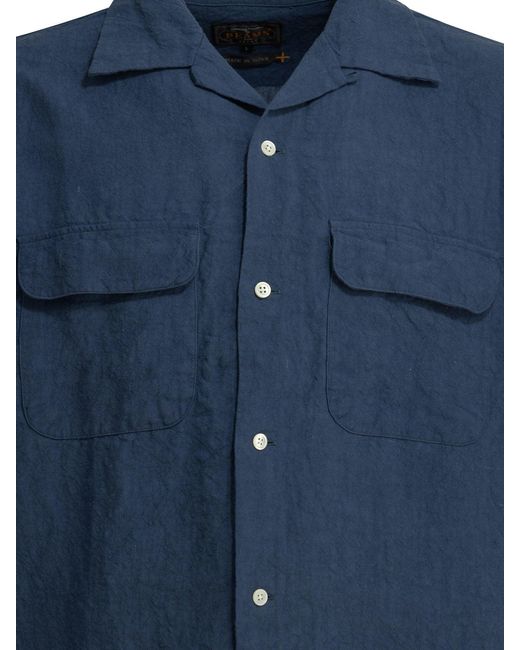 Beams Plus Blue Casual Linen Shirt