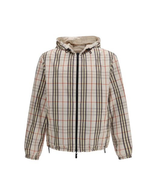 Burberry Natural Reversible Check Hooded Jacket for men