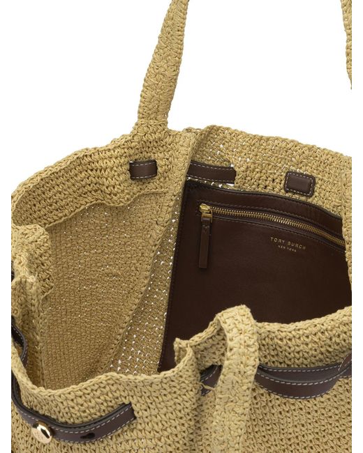 Tory Burch Metallic Paper Straw Polyamide Polyurethane Shoulder Bag