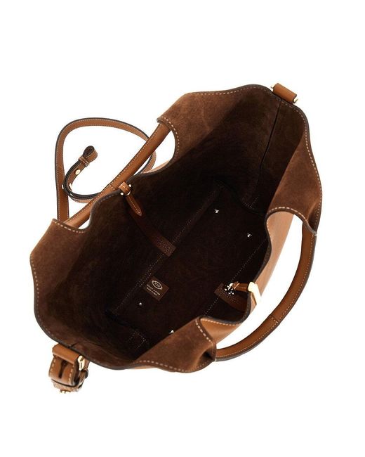 Tod's Brown Leather Small Tote Shopping Bag