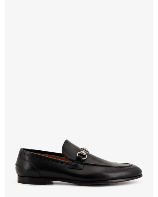 Gucci Black Jordaan Leather Loafers for men