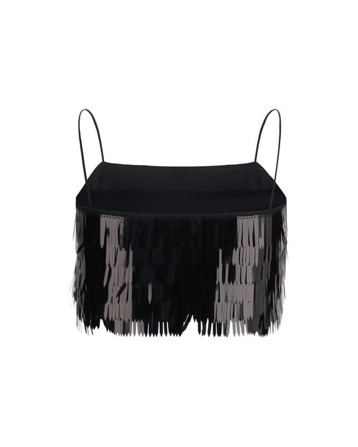 Self-Portrait Black Sequin Top
