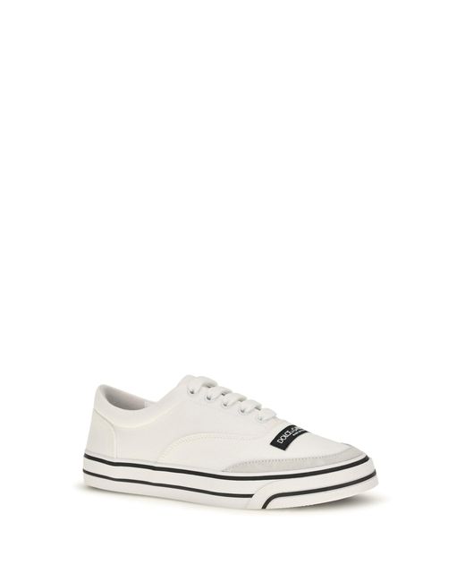 Dolce & Gabbana White Dolce & Gabbana Sailing Canvas Sneakers Cream