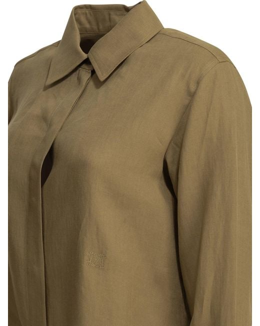 Max Mara Green Linen Casual Shirt