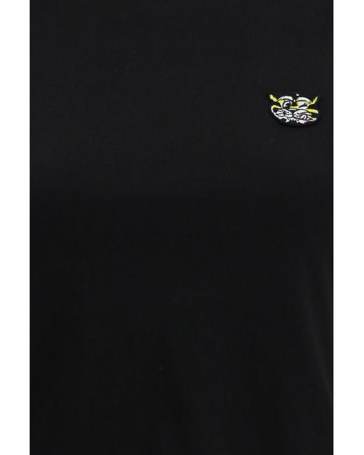 KENZO Black Cotton T-Shirt With The Embroidered €Œwild Tigerâ€
