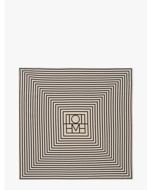 Totême Gray Signature Monogram Silk Foulard