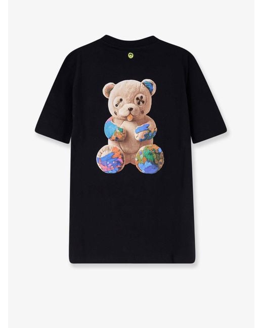 Barrow Black Cotton T-Shirt With Frontal Logo Print for men