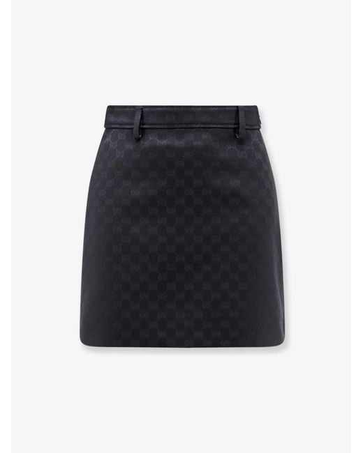 Women's Blue Primavera Gg Cotton Blend Mini Skirt