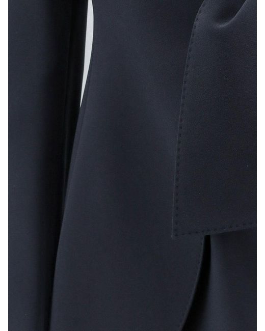 Max Mara Blue Mxmpalo Cady Blazer With Front Knot Detail