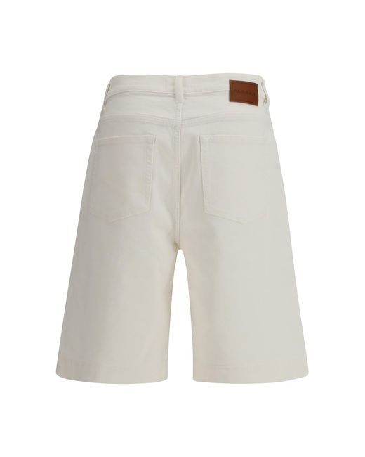 P.A.R.O.S.H. White Denim Bermuda Shorts