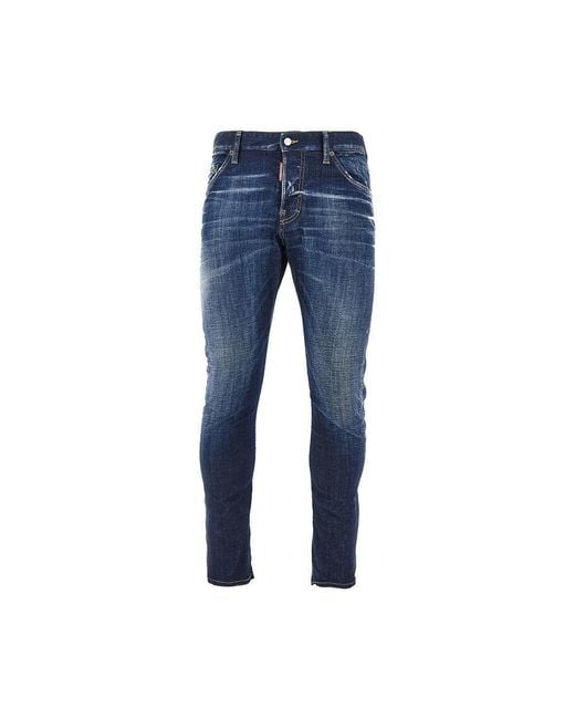 DSquared² Blue Stretch Denim Slim Twist Jeans for men