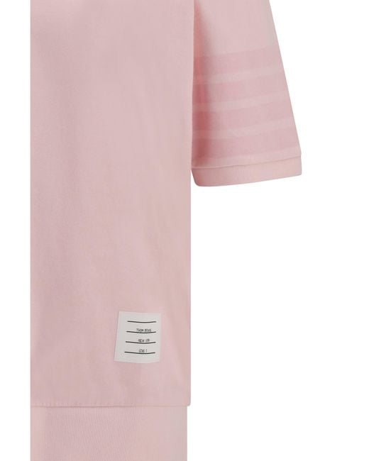 Thom Browne Pink 4-Bar Cotton Jersey T-Shirt for men