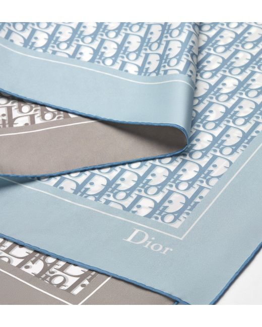 Dior Blue Oblique Silk Foulard Light