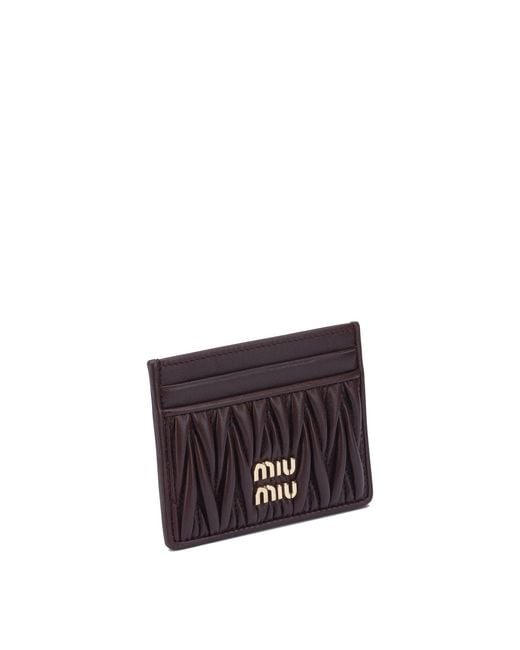 Miu Miu White Matelassé Nappa Leather Card Holders