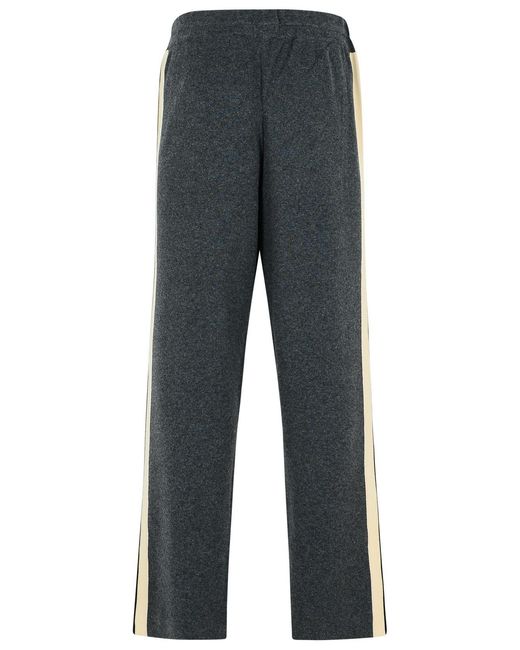 Palm Angels Gray Dark Wool Blend Trousers for men