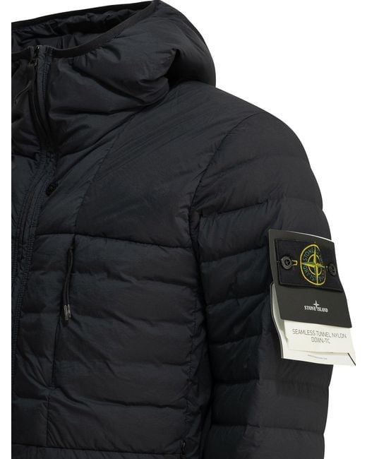 Stone Island Black Nylon Short Down Jacket for men