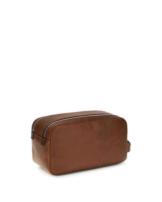 Brunello Cucinelli Brown Leather Beauty Case for men