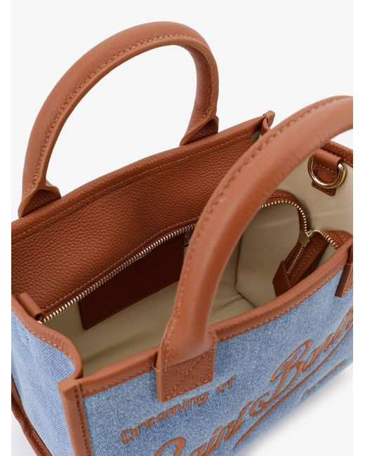 Mc2 Saint Barth Blue Vanity Bag Midi Denim