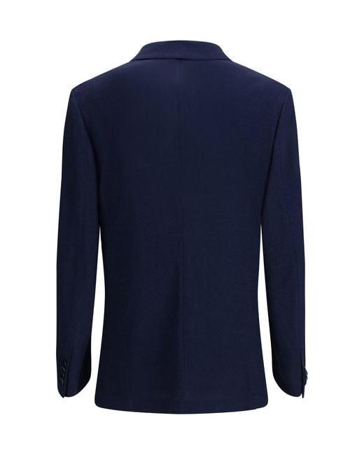 Brioni Blue Jersey Blazer for men