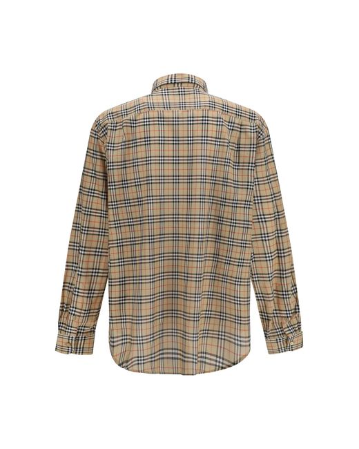 Burberry Natural Check All-Over Cotton Shirt Sand for men