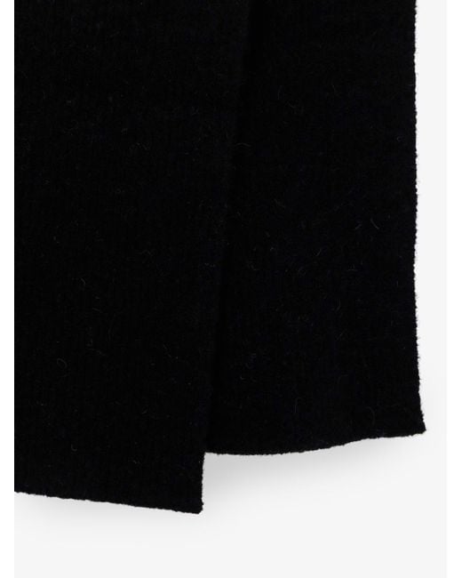 Rick Owens Black Alpaca And Wool Blend Scarf