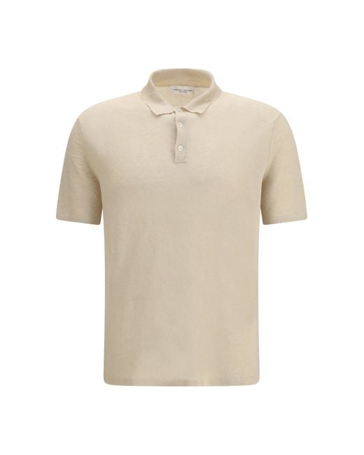 Roberto Collina White Polo Shirt Linen for men