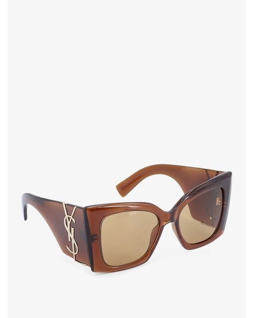 Saint Laurent Brown Blaze Crystal Acetate Sunglasses