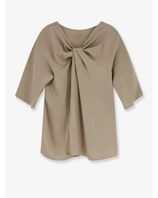 Max Mara Natural Mxegattini Silk Top